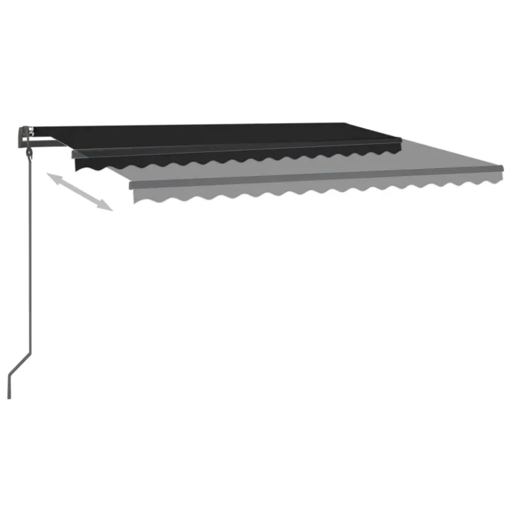 Copertină automată cu senzor vânt & LED, antracit, 4,5x3 m