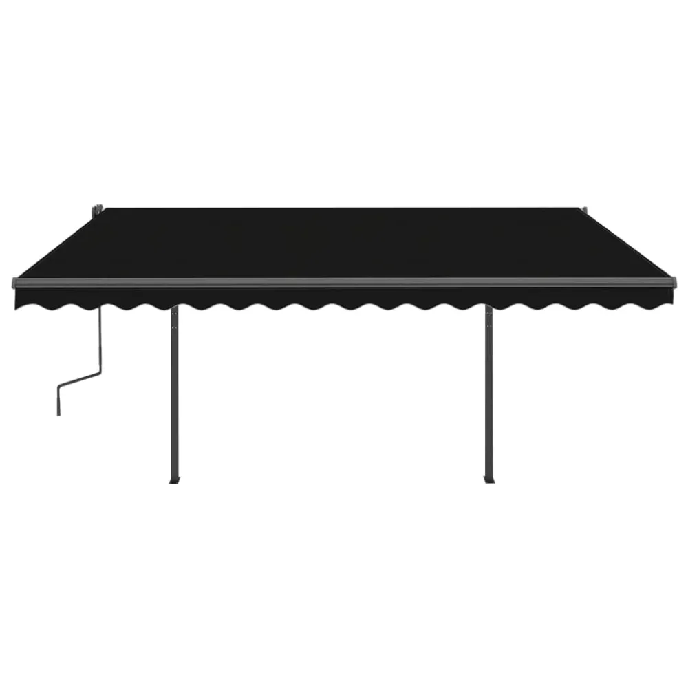 Copertină automată cu senzor vânt & LED, antracit, 4,5x3 m