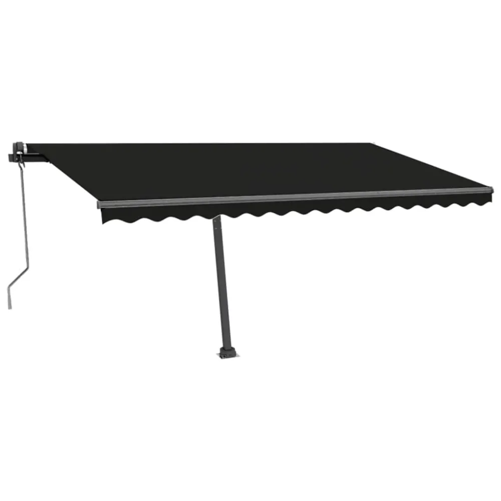 Copertină automată cu senzor vânt & LED, antracit, 400x300 cm