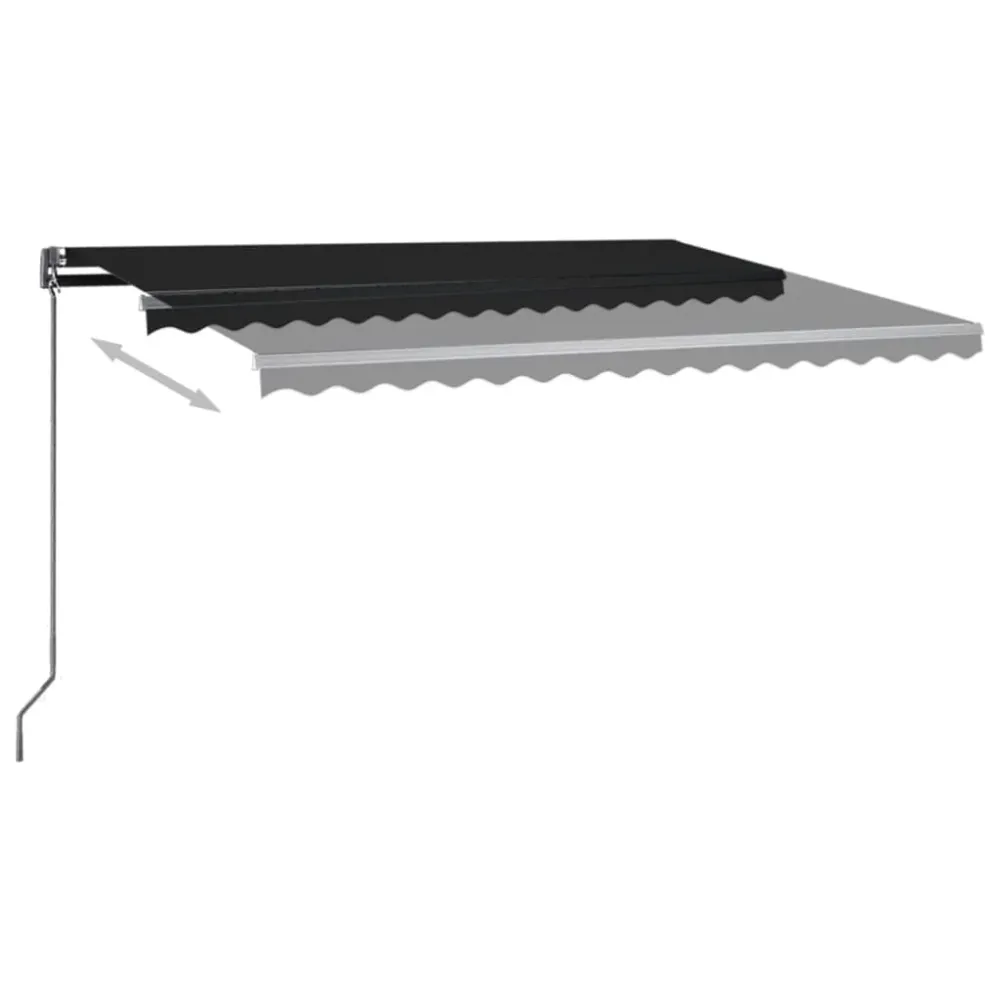 Copertină automată cu senzor vânt & LED, antracit, 400x300 cm