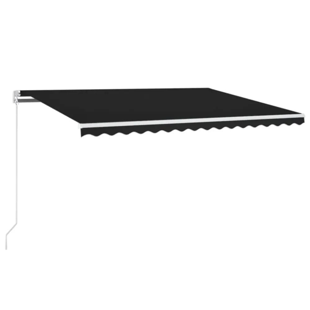 Copertină automată cu senzor vânt & LED, antracit, 450x300 cm