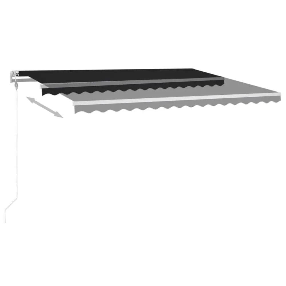 Copertină automată cu senzor vânt & LED, antracit, 450x300 cm