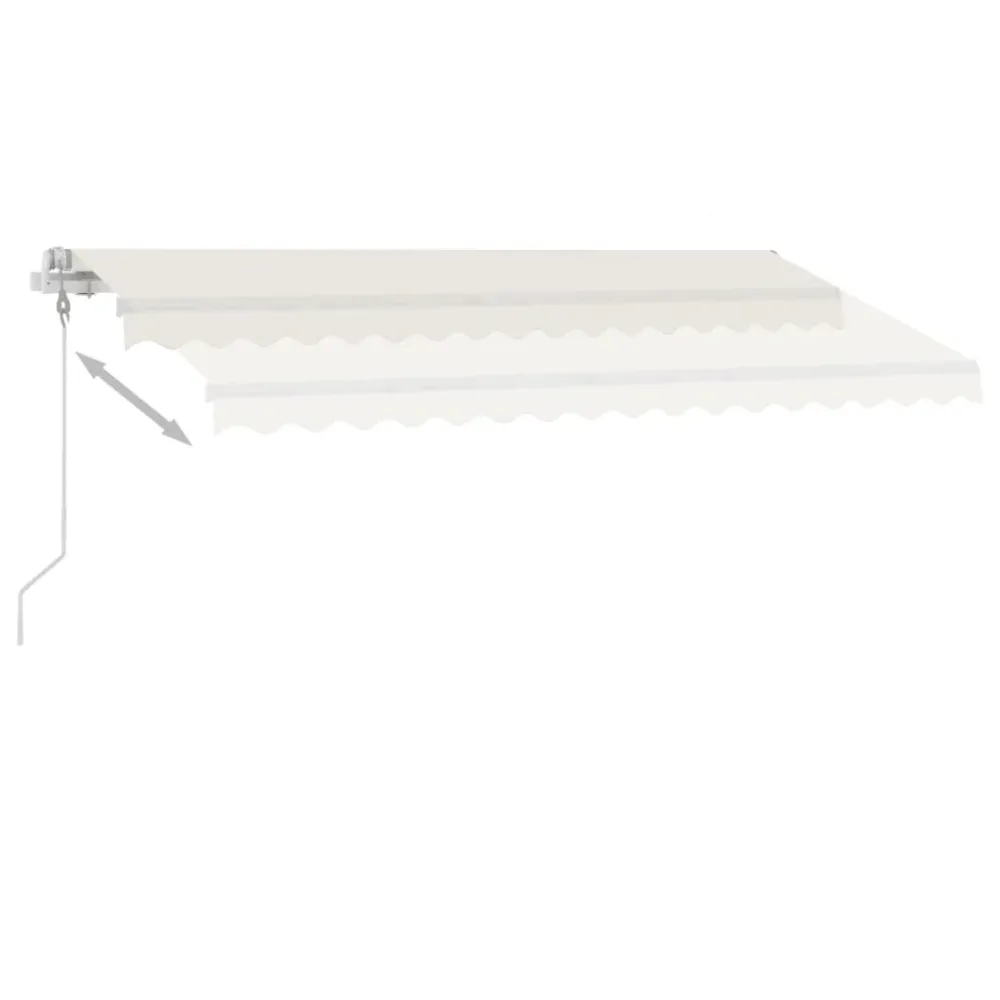 Copertină automată cu senzor vânt & LED, crem, 400x300 cm