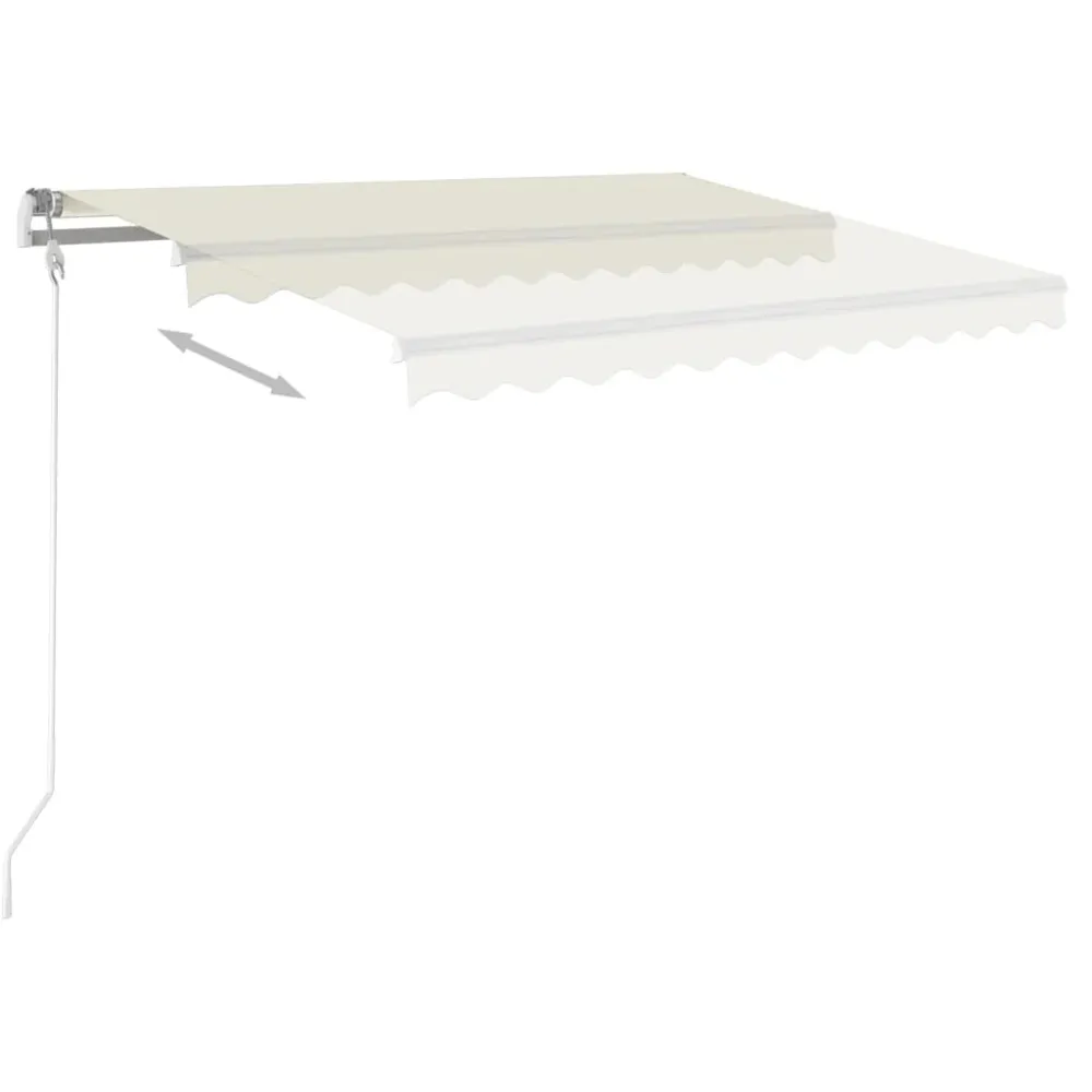 Copertină automată cu senzor vânt & LED, crem, 300x250 cm