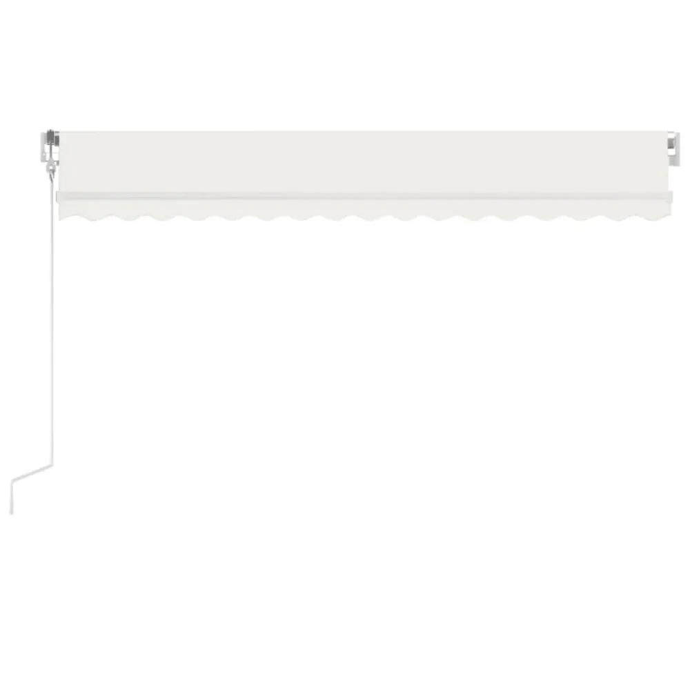 Copertină automată cu senzor vânt & LED, crem, 400x300 cm