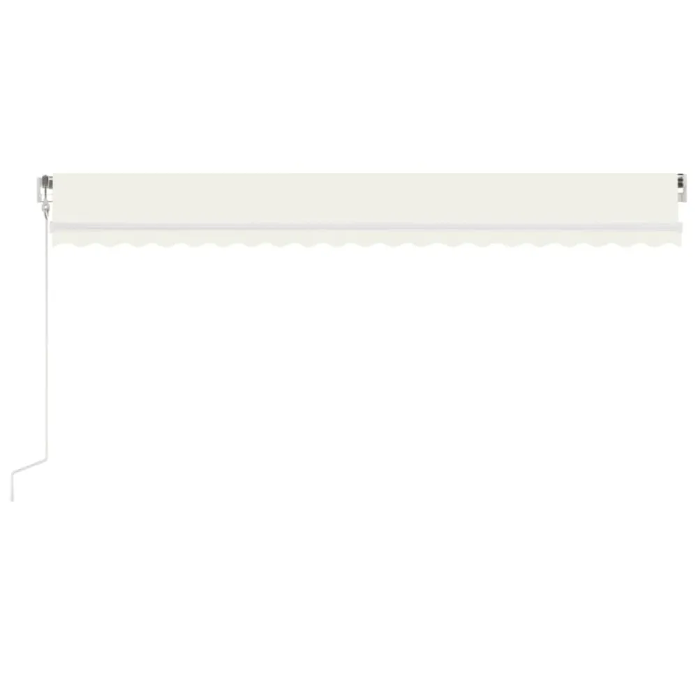 Copertină automată cu senzor vânt & LED, crem, 500x300 cm
