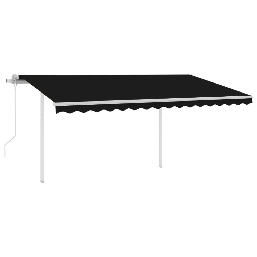 Copertină automată cu senzor vânt&LED, antracit, 4x3 m