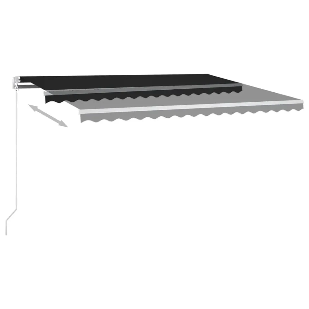 Copertină automată cu senzor vânt&LED, antracit, 4x3 m