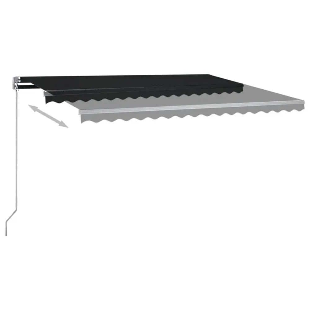 Copertină autonomă retractabilă automat, antracit, 400x350 cm