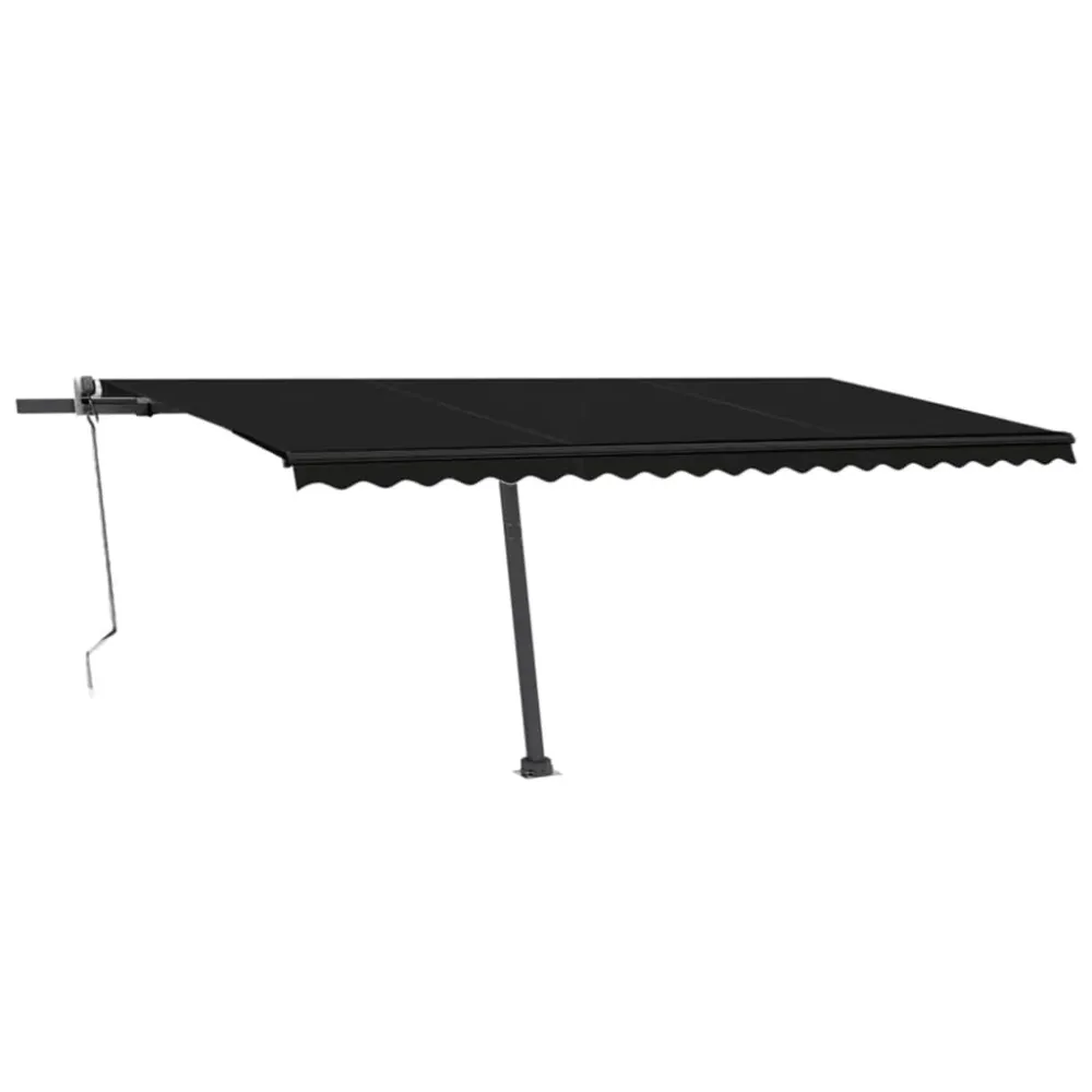 Copertină autonomă retractabilă automat, antracit, 500x300 cm