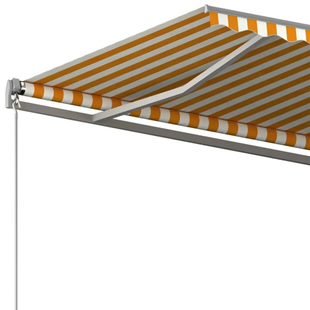 Copertină autonomă retractabilă automat galben&alb 400x300 cm