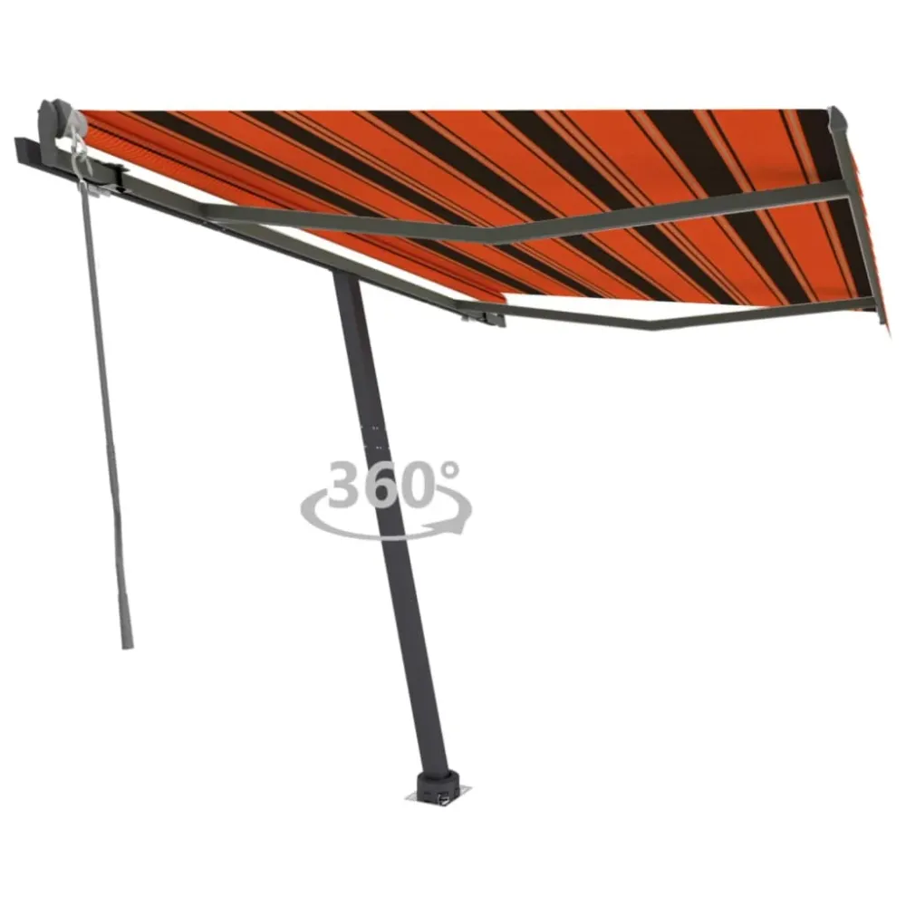 Copertină autonomă retractabilă automat, oranj&maro 350x250 cm