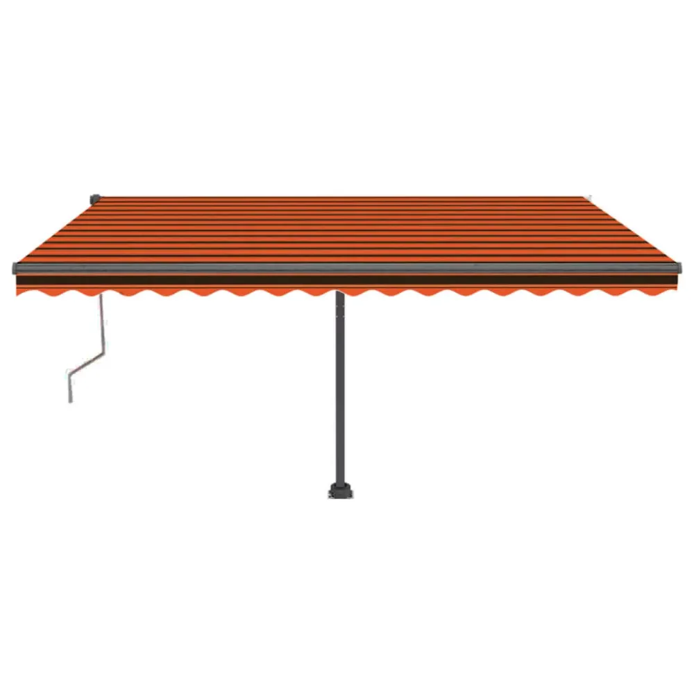 Copertină autonomă retractabilă automat oranj/maro 450x350 cm