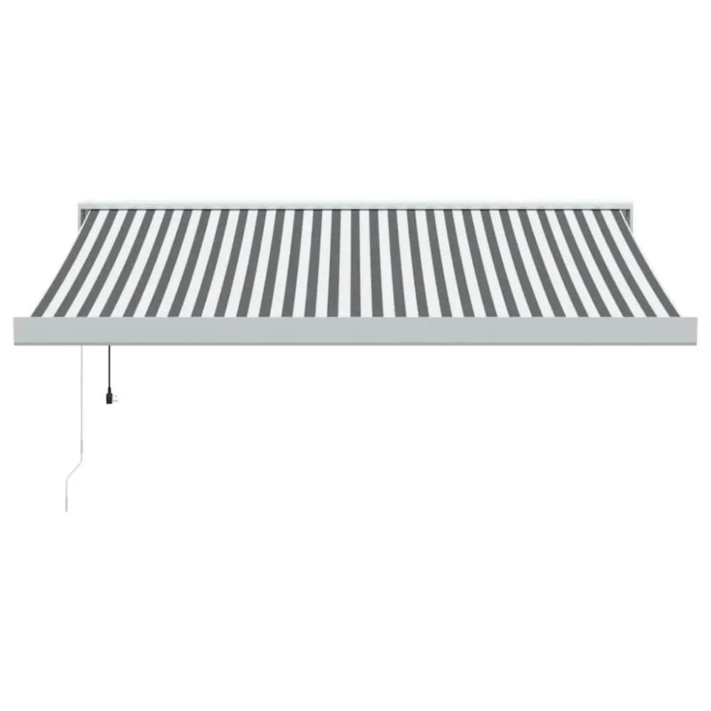 Copertină retractabilă antracit/alb, 3,5x2,5 m, textil/aluminiu
