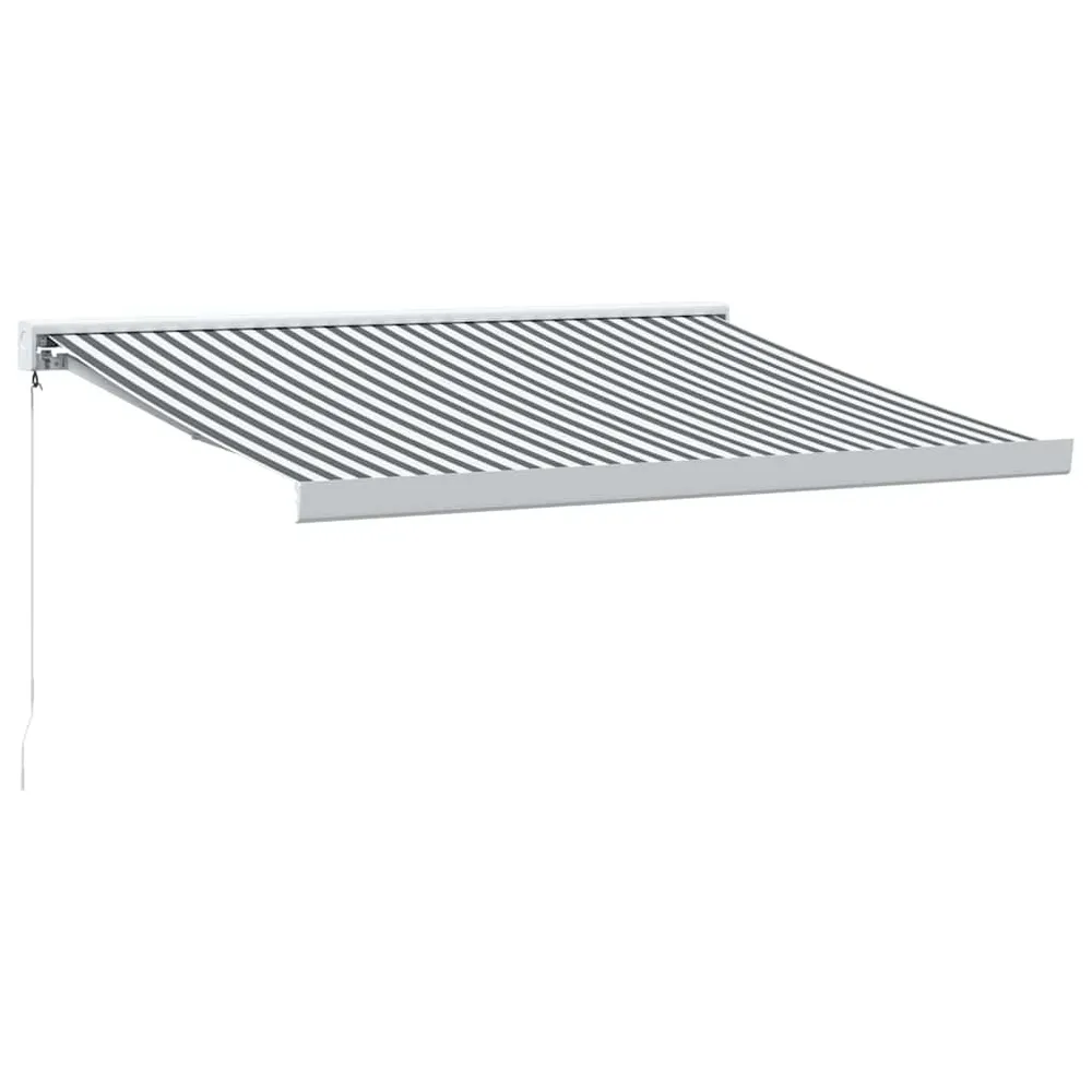 Copertină retractabilă antracit/alb, 3x2,5 m, textil/aluminiu