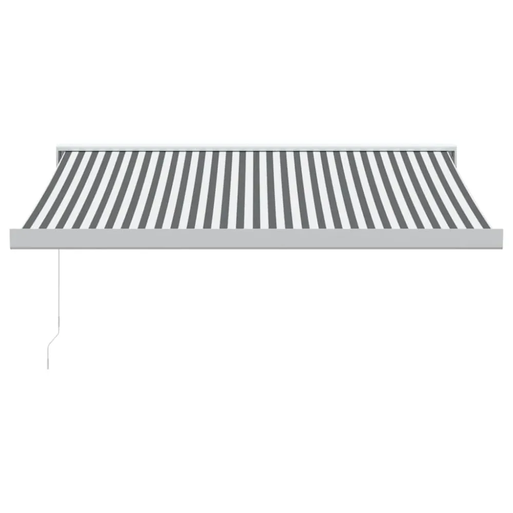 Copertină retractabilă antracit/alb, 3x2,5 m, textil/aluminiu