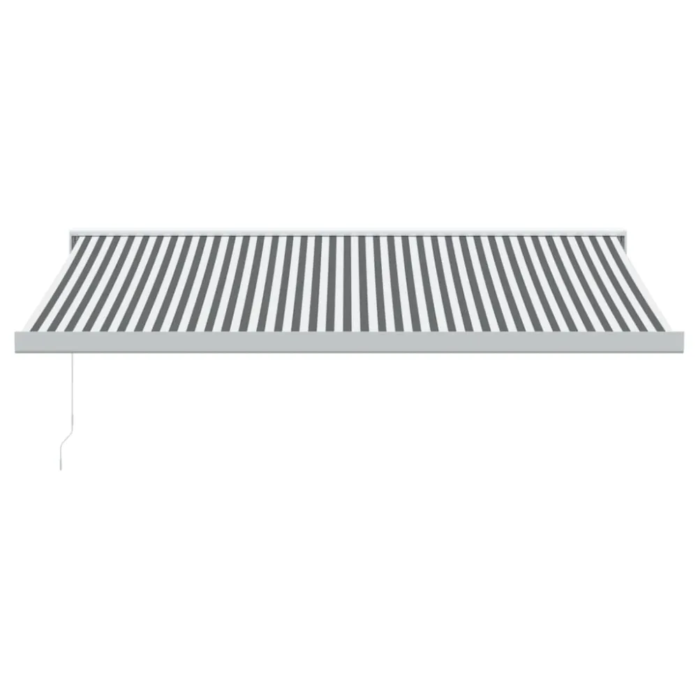 Copertină retractabilă antracit/alb, 4,5x3 m, textil/aluminiu