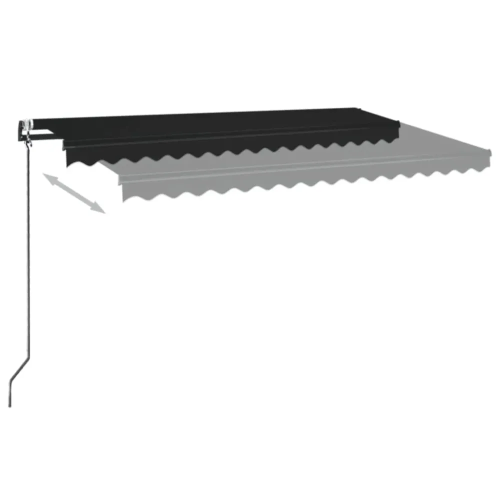 Copertină retractabilă automat, antracit, 450x350 cm
