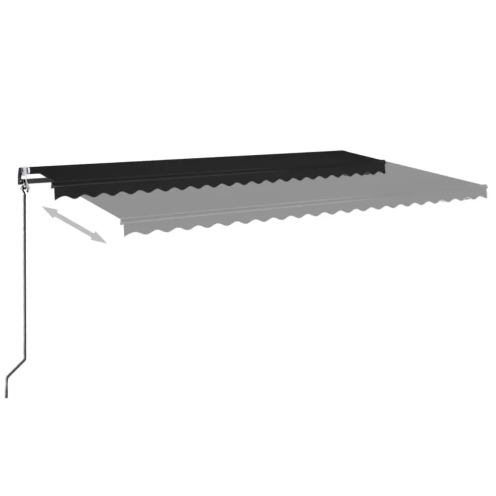 Copertină retractabilă automat, antracit, 500x350 cm