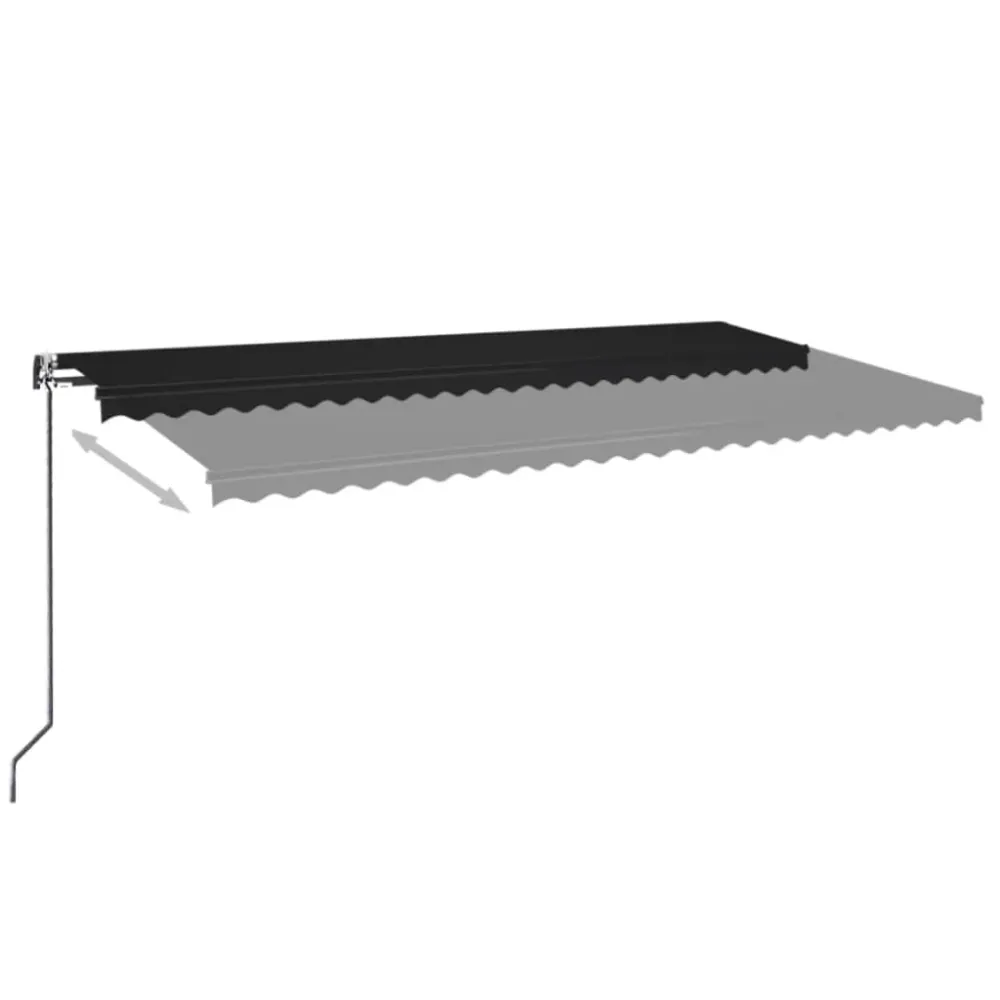 Copertină retractabilă automat, antracit, 600x350 cm