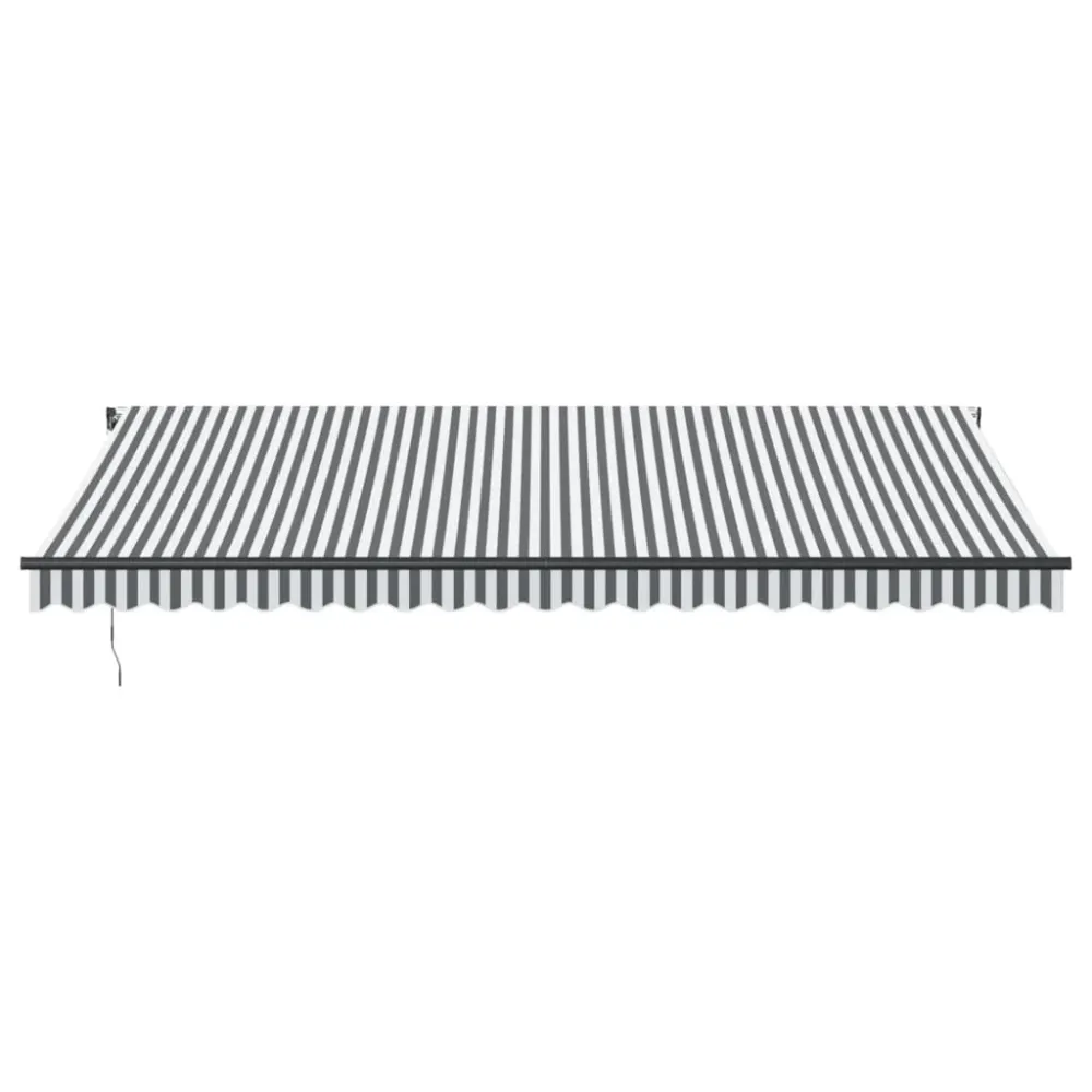 Copertină retractabilă automat, antracit/alb, 500x300 cm