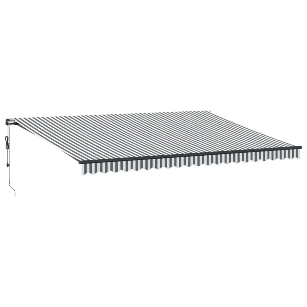 Copertină retractabilă automat, antracit/alb, 500x350 cm