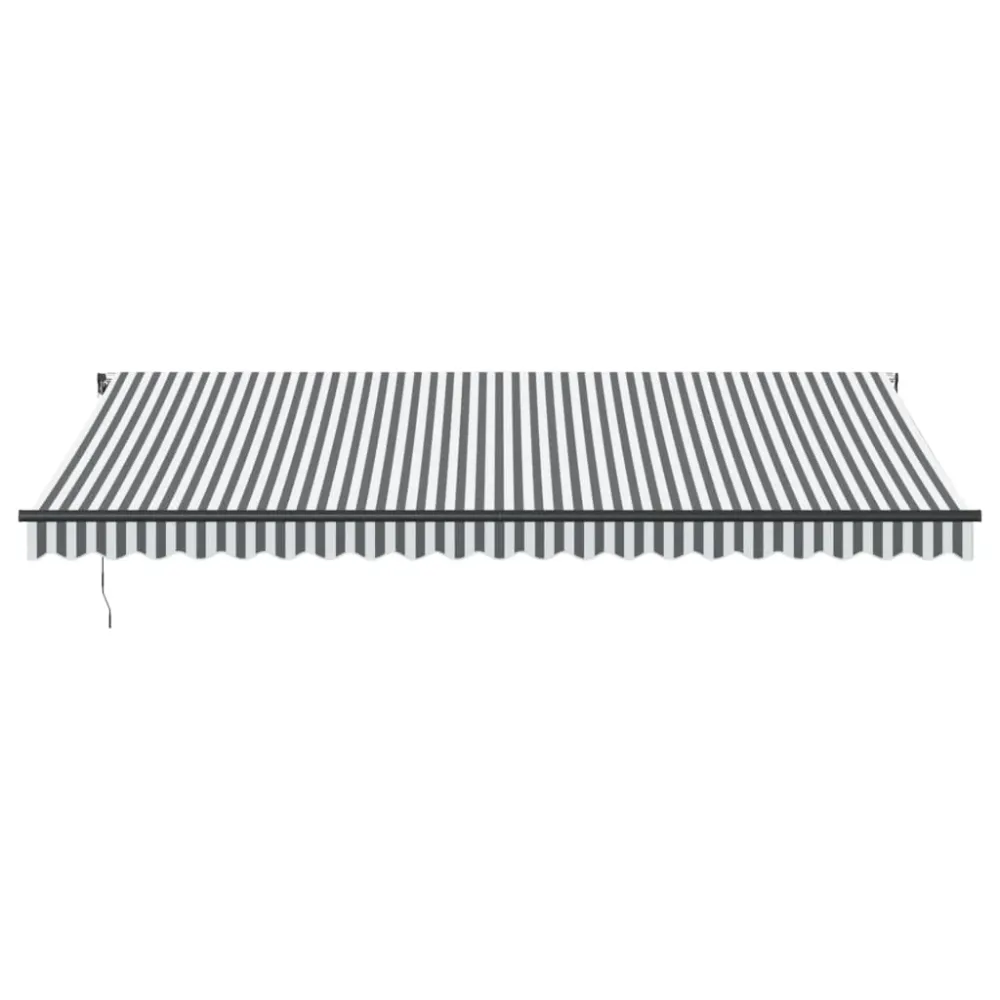 Copertină retractabilă automat, antracit/alb, 500x350 cm