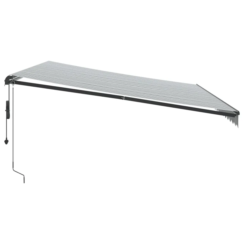 Copertină retractabilă automat, antracit/alb, 500x350 cm