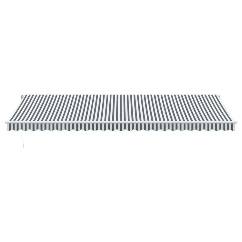 Copertină retractabilă automat, antracit/alb, 600x300 cm