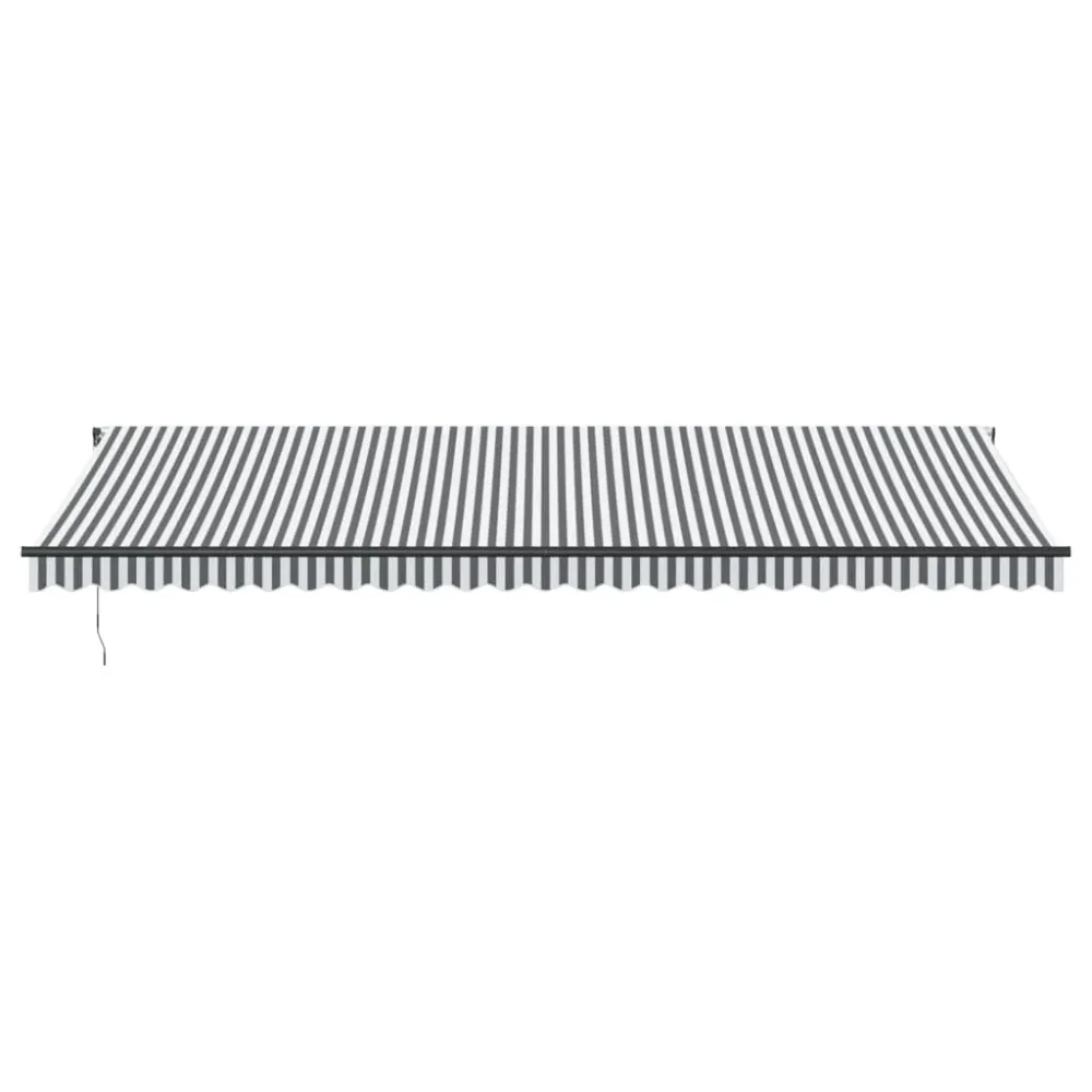 Copertină retractabilă automat, antracit/alb, 600x350 cm