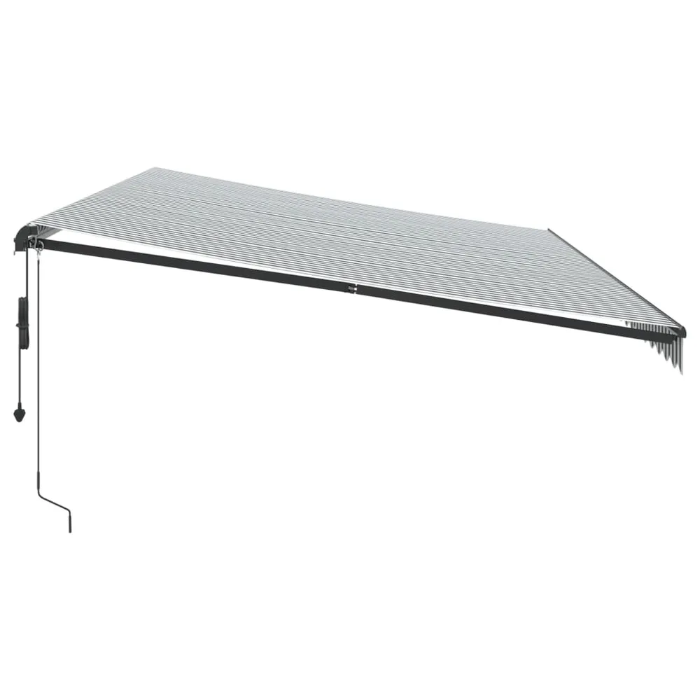 Copertină retractabilă automat, antracit/alb, 600x350 cm