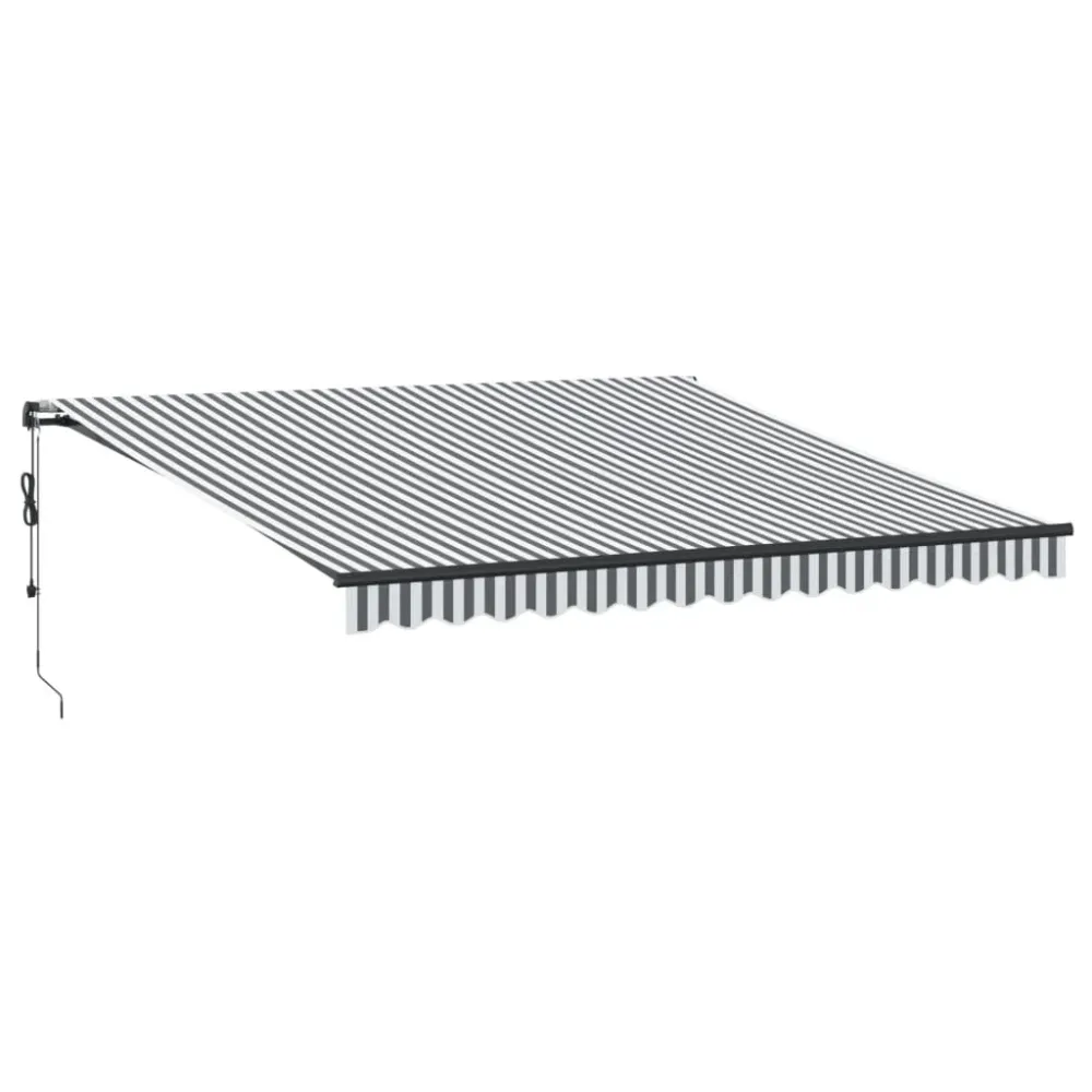 Copertină retractabilă automat LED-uri antracit/alb 400x350 cm
