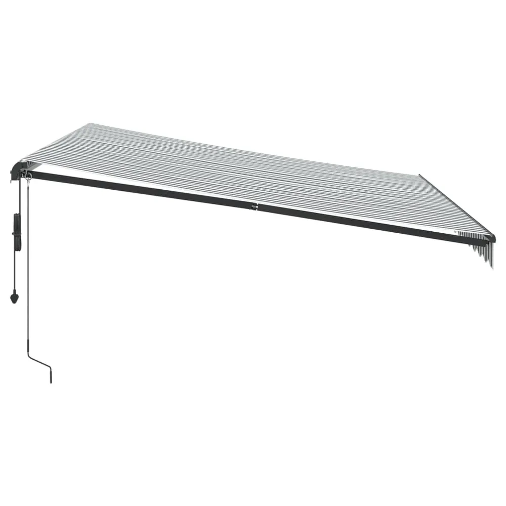 Copertină retractabilă automat LED-uri antracit/alb 400x350 cm