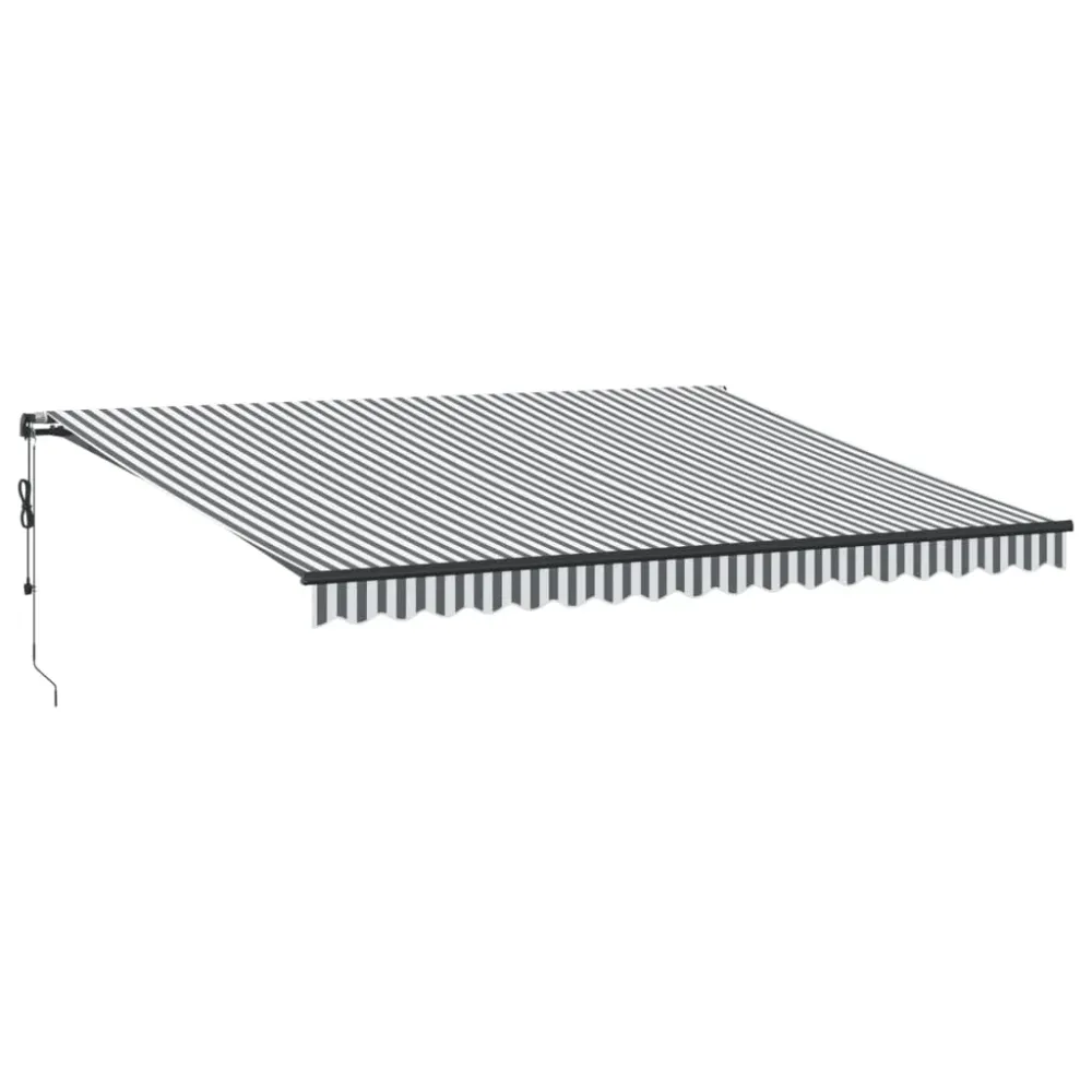 Copertină retractabilă automat LED-uri antracit/alb 450x350 cm