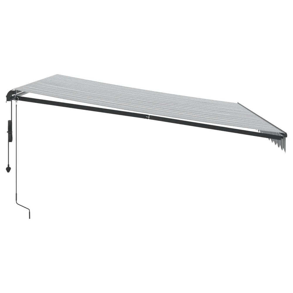 Copertină retractabilă automat LED-uri antracit/alb 450x350 cm