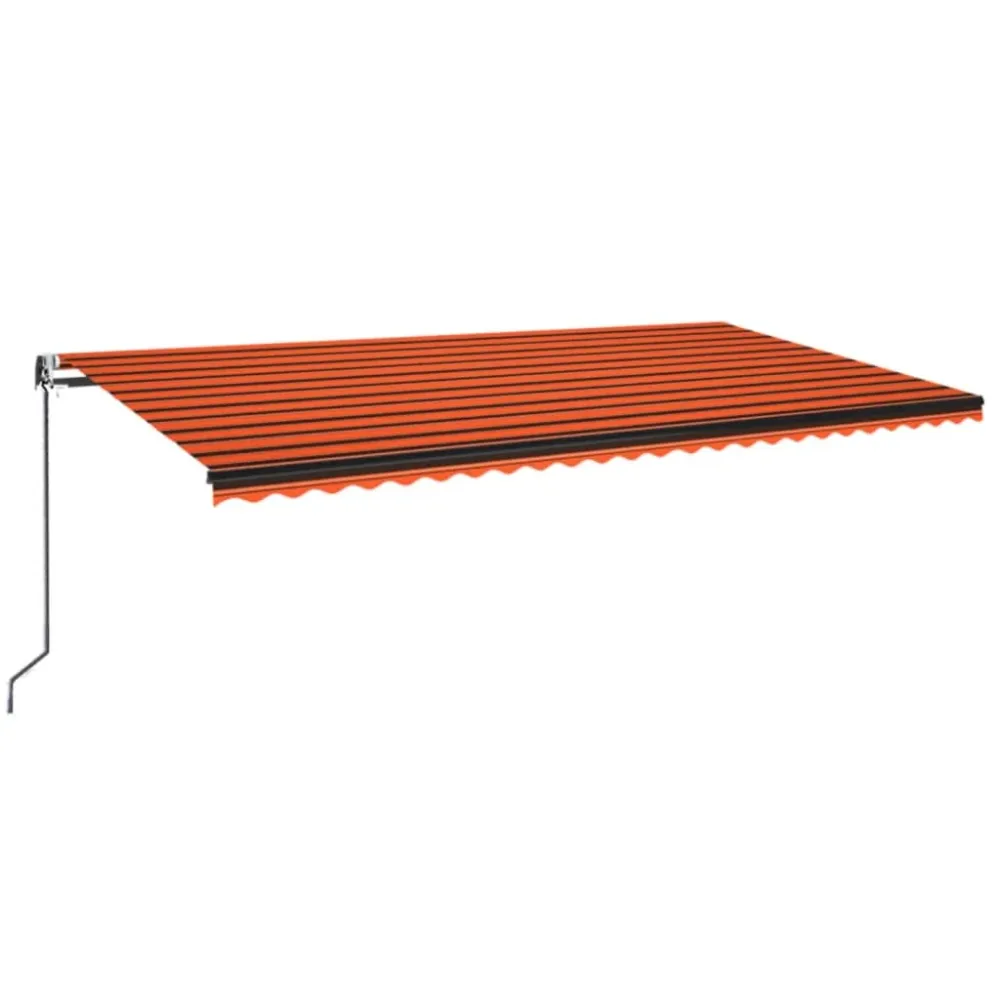 Copertină retractabilă automat, portocaliu și maro, 600x350 cm