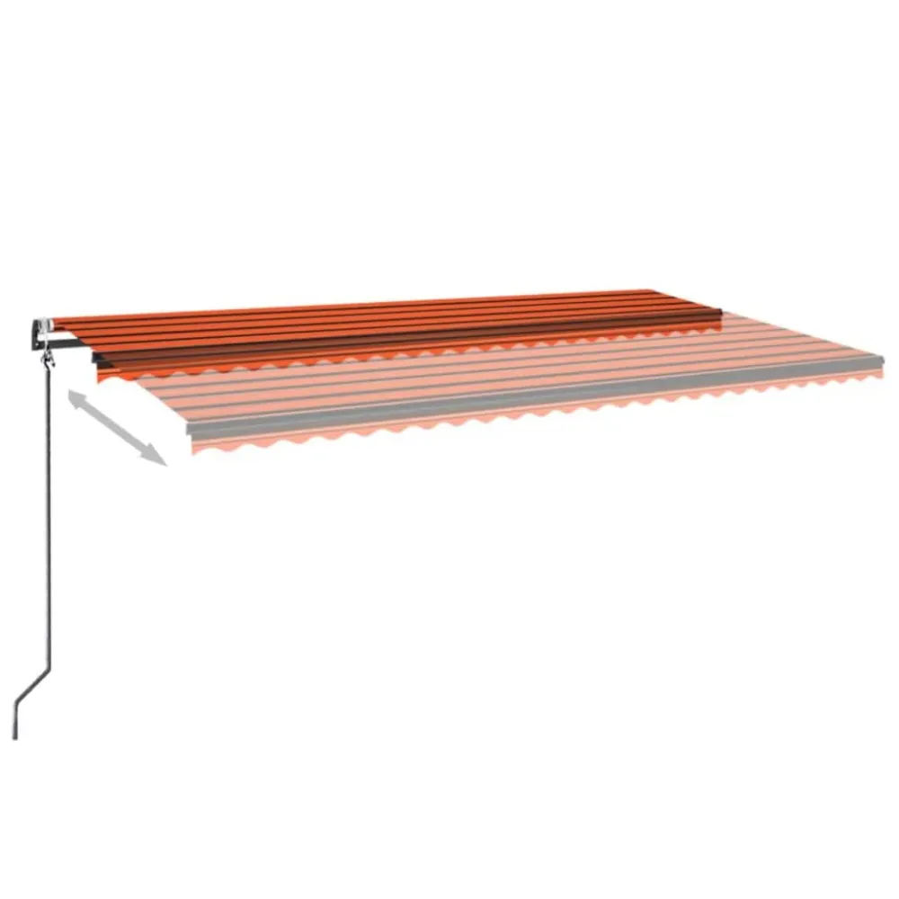 Copertină retractabilă automat, portocaliu și maro, 600x350 cm