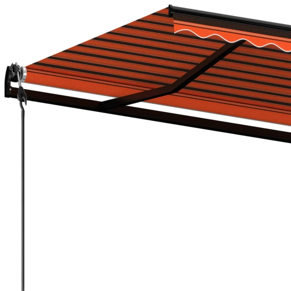 Copertină retractabilă automat, portocaliu și maro, 600x350 cm