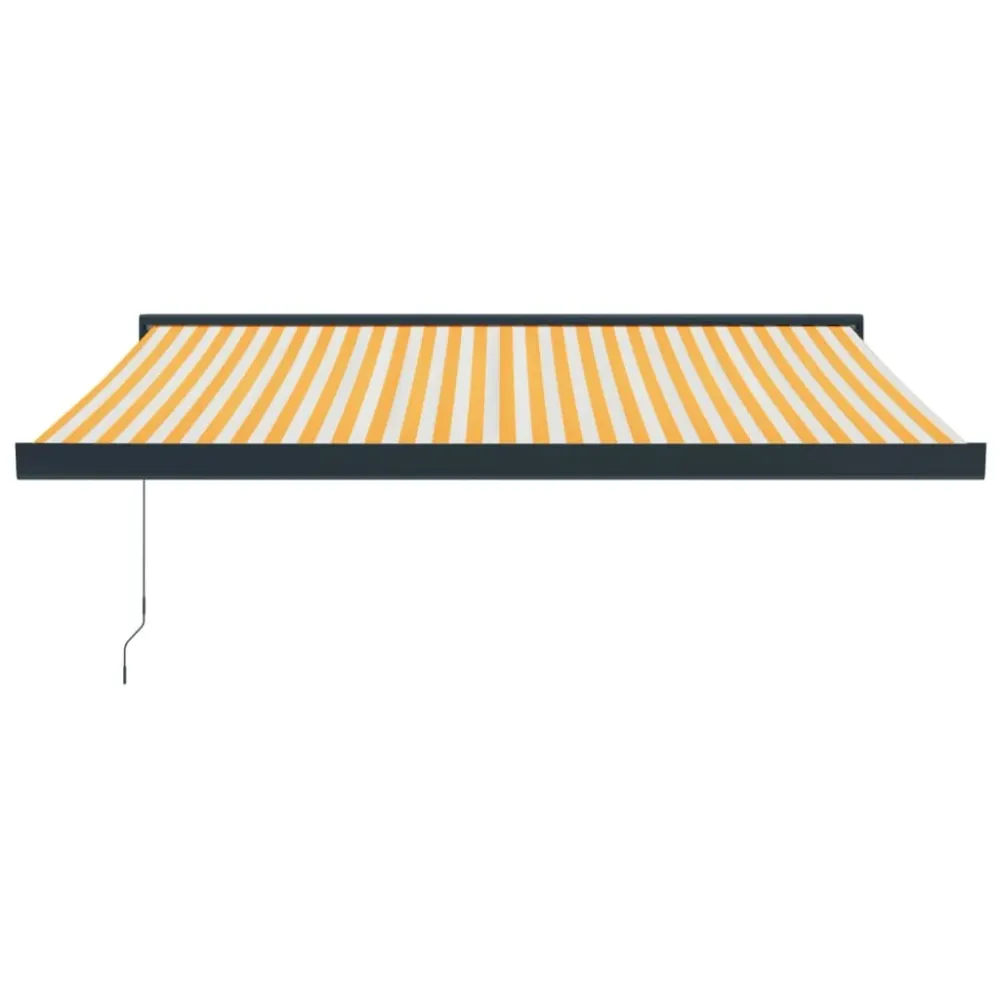 Copertină retractabilă, galben/alb, 3,5x2,5 m, textil/aluminiu
