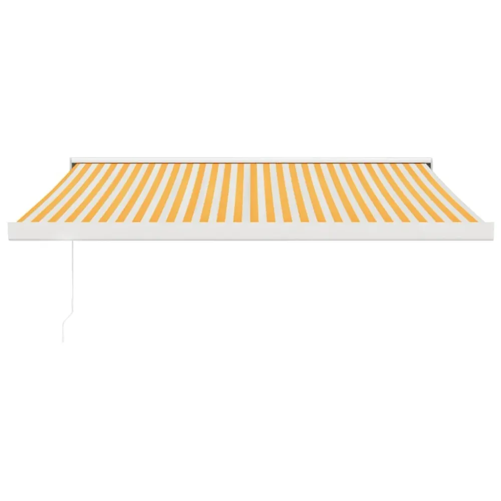 Copertină retractabilă, galben/alb, 3,5x2,5 m, textil/aluminiu