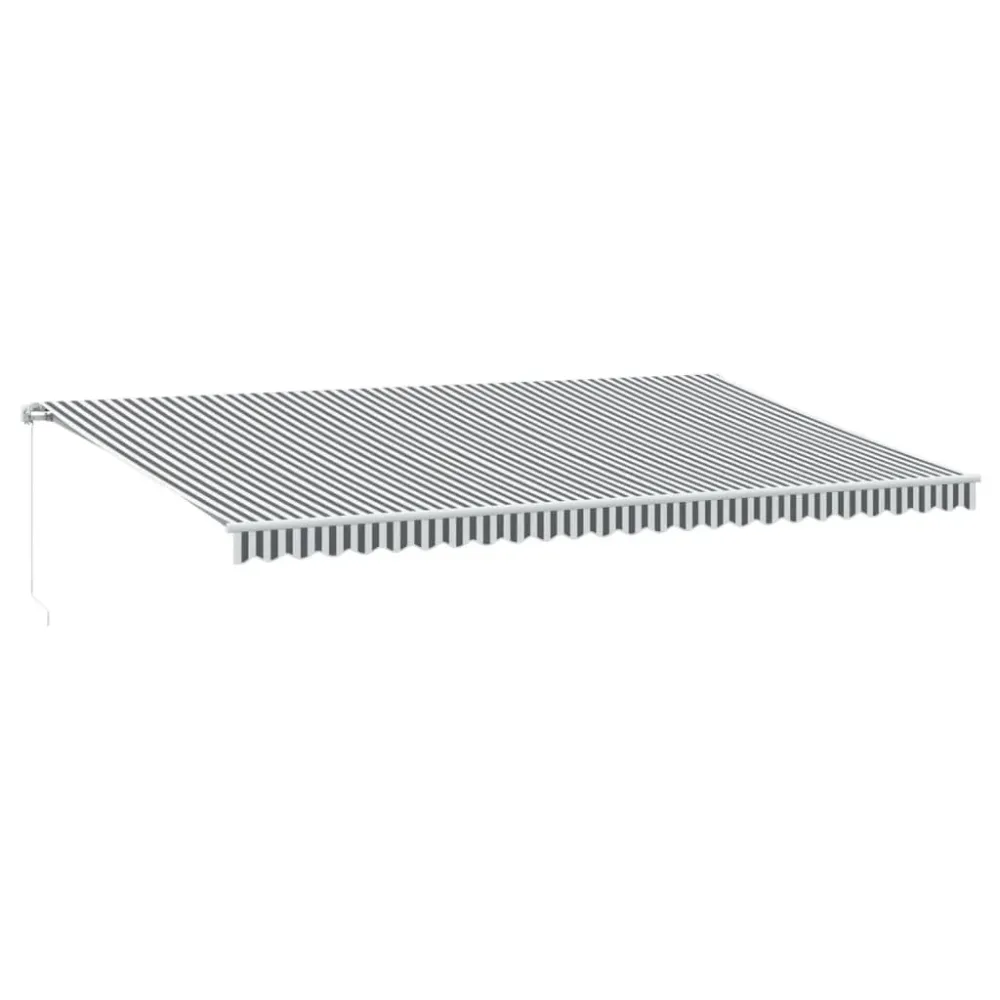 Copertină retractabilă manual, antracit/alb, 600x300 cm