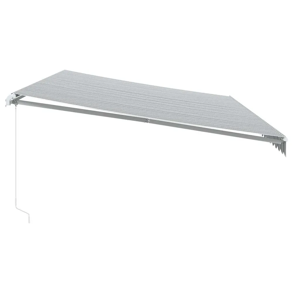 Copertină retractabilă manual, antracit/alb, 600x300 cm