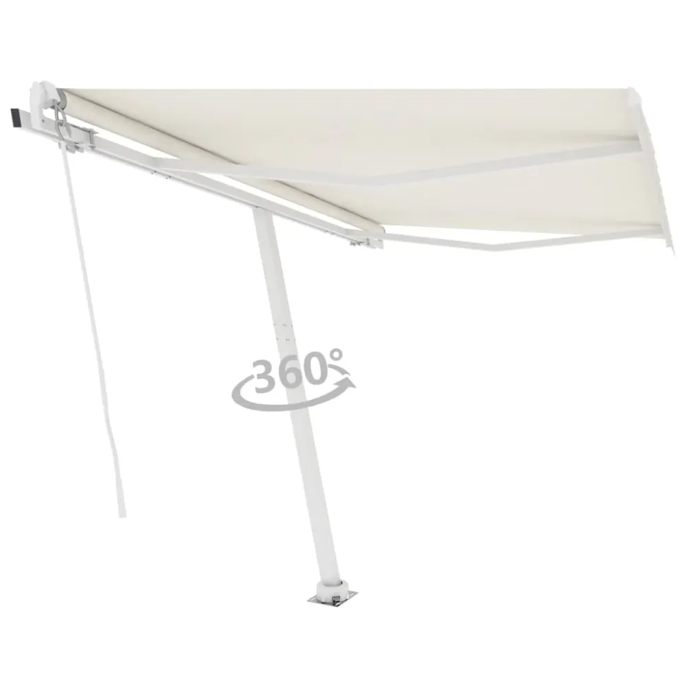 Copertină retractabilă manual, crem, 300x250 cm