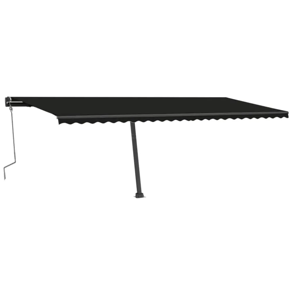 Copertină retractabilă manual cu LED, antracit, 600x300 cm
