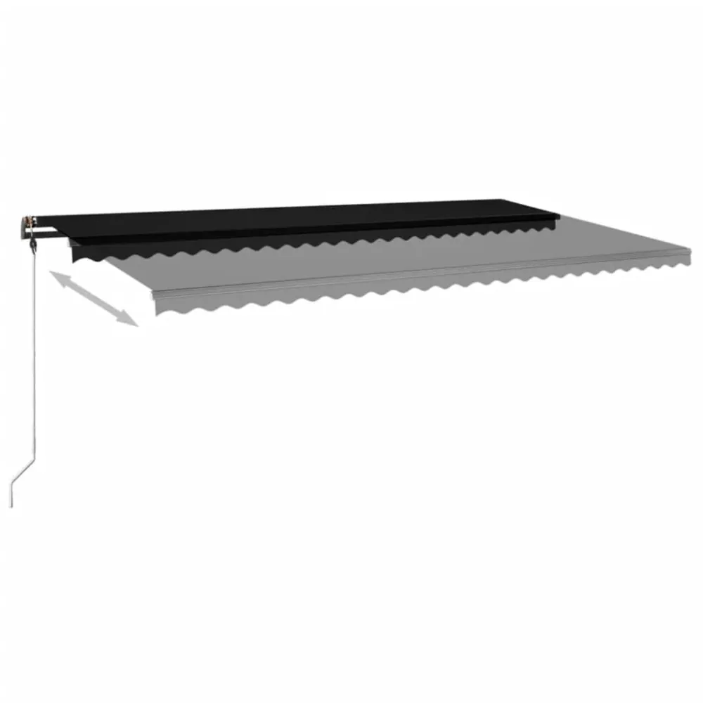 Copertină retractabilă manual cu LED, antracit, 600x300 cm