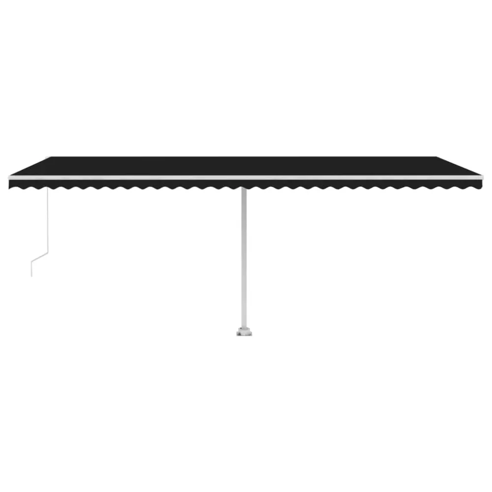 Copertină retractabilă manual cu LED, antracit, 600x300 cm