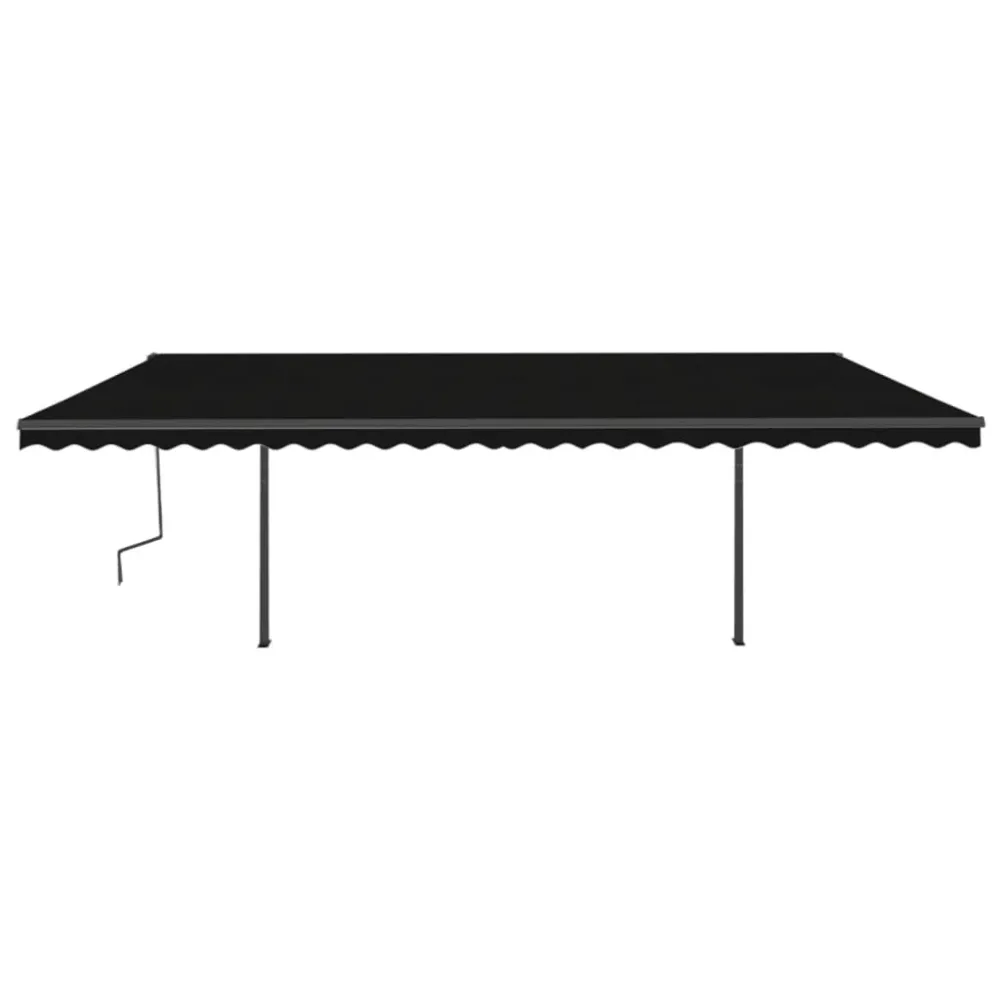 Copertină retractabilă manual cu LED, antracit, 6x3 m