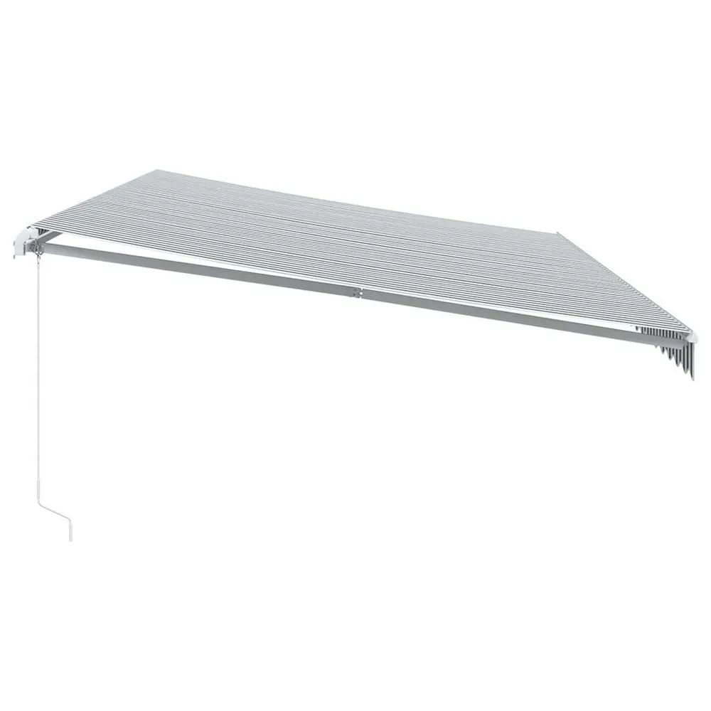 Copertină retractabilă manual cu LED, antracit/alb, 600x300 cm