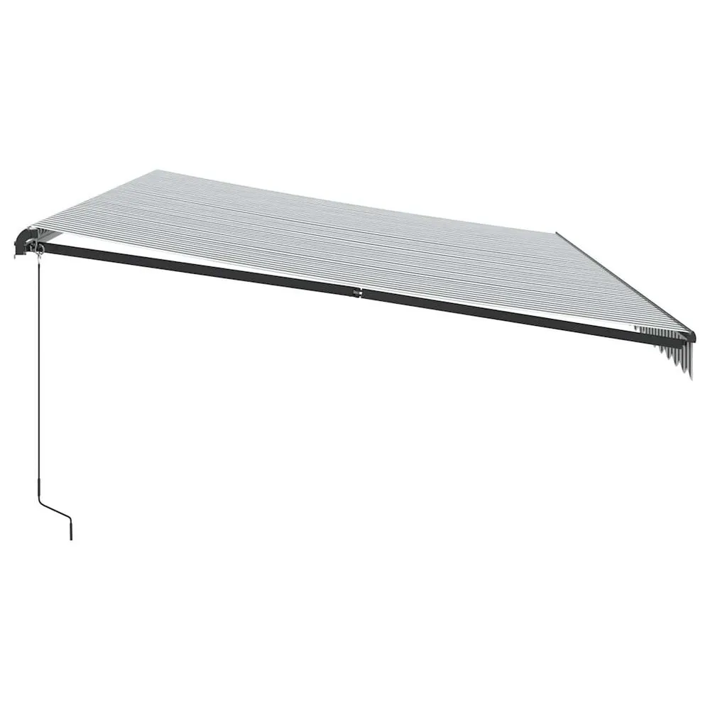 Copertină retractabilă manual cu LED, antracit/alb, 600x300 cm