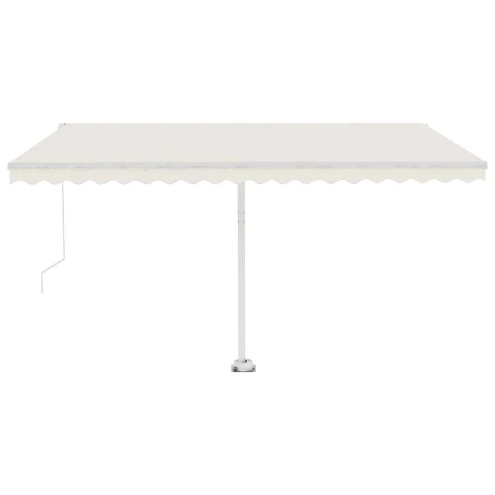 Copertină retractabilă manual cu LED, crem, 400x300 cm